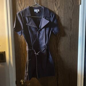 Navy Blue Short Sleeve Romper